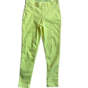 Arizona Jean Co Superflex Neon Yellow Plus Size 12 1/2 Adjustable Waist Jeggings